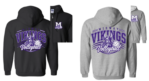(zip up jacket - vikings volleyball)