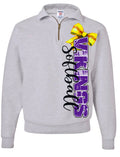 1/4 Zip Sport Grey Viking Softball Vert Bow 1
