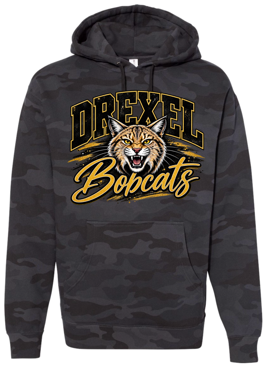 Hoodie - Black Camo - Drexel Bobcats