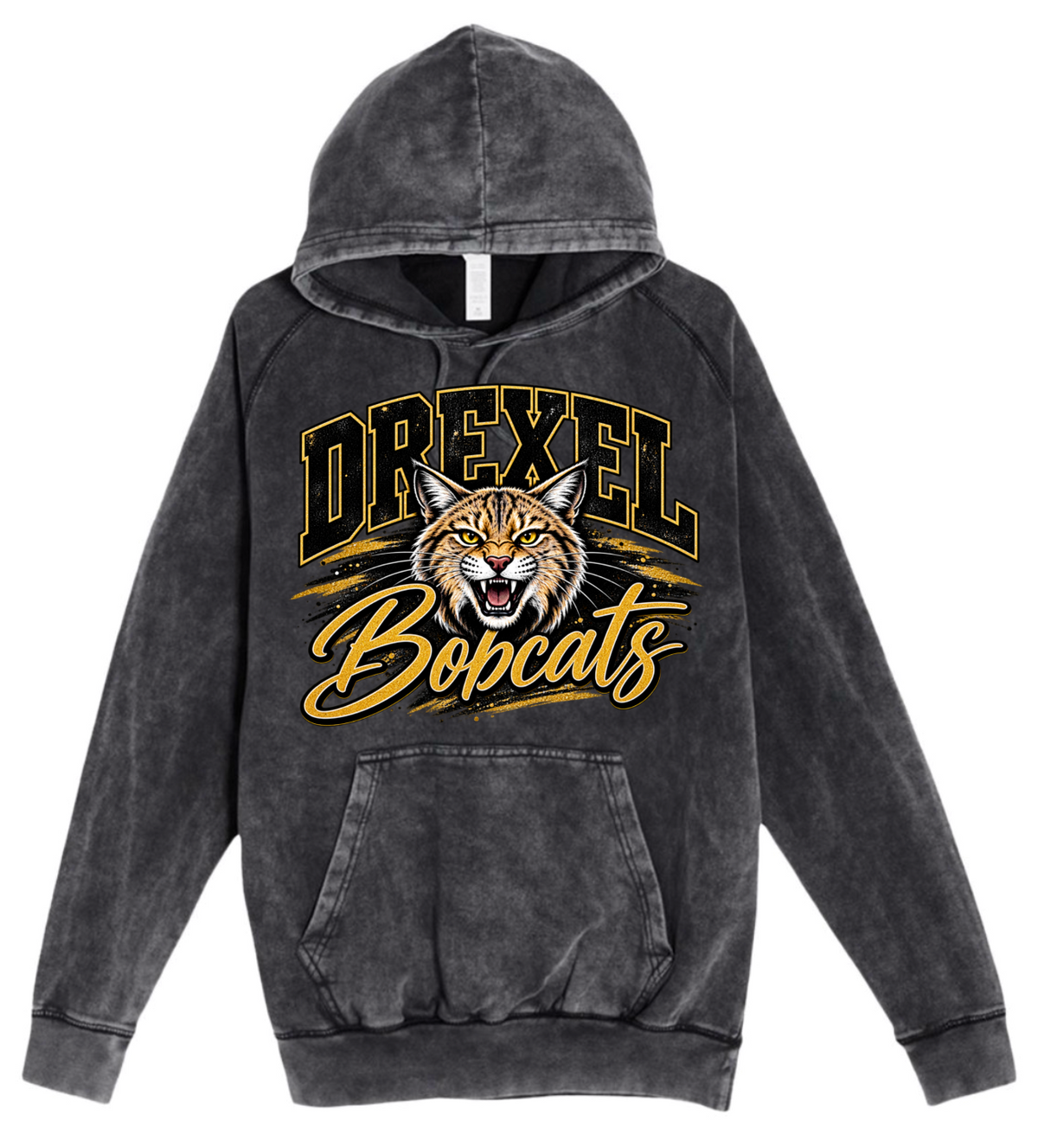 Hoodie - Black Acid - Drexel Bobcats