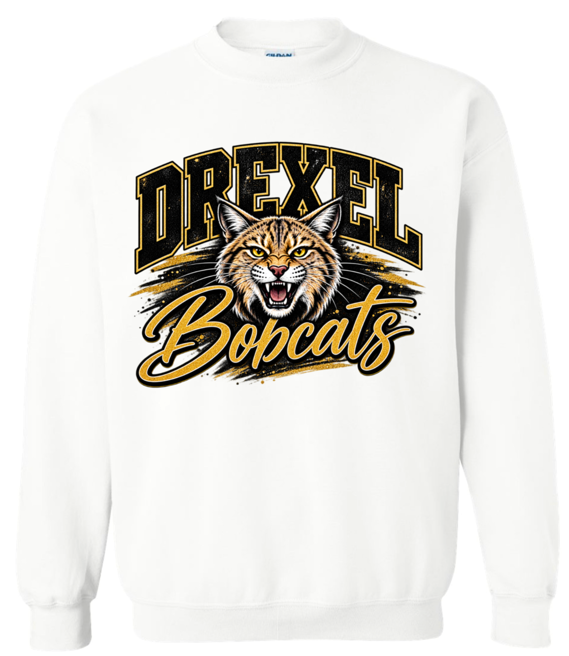 Crew Neck - White - Drexel Bobcats