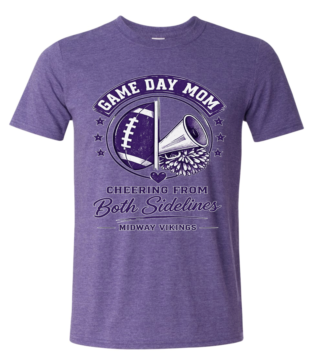 T-Shirt - Heather Purple - Both Sidelines