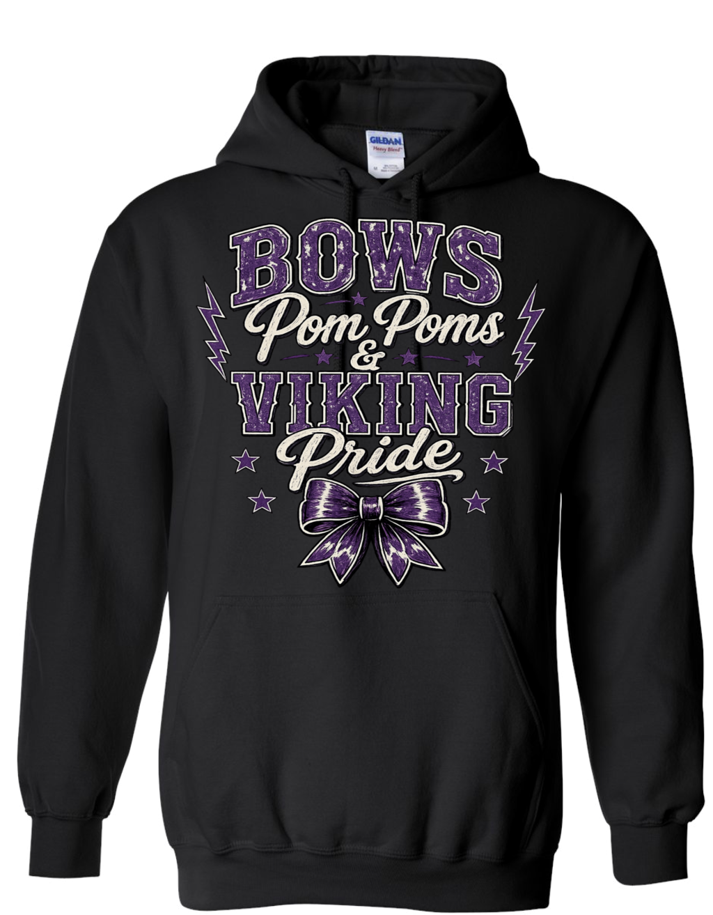 Hoodie - Black - Bows & Pompoms