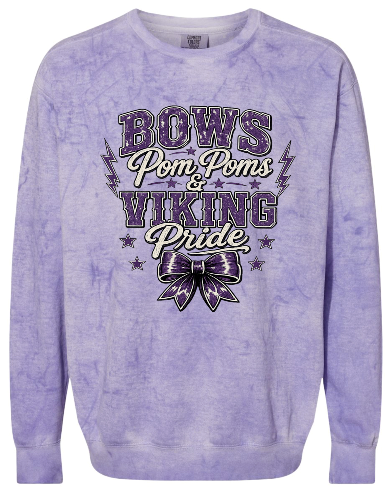 Crew Neck - Purple Smoke - Bows & Pompoms