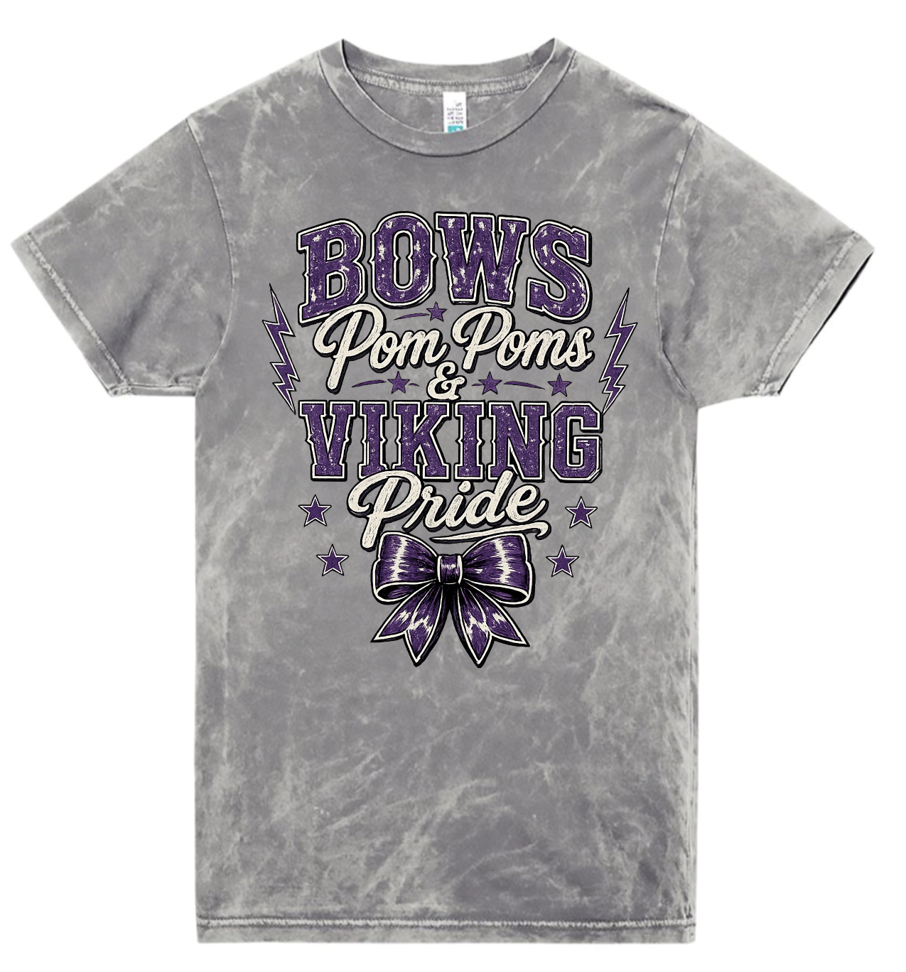 T-Shirt - Silver Acid - Bow & Pompoms