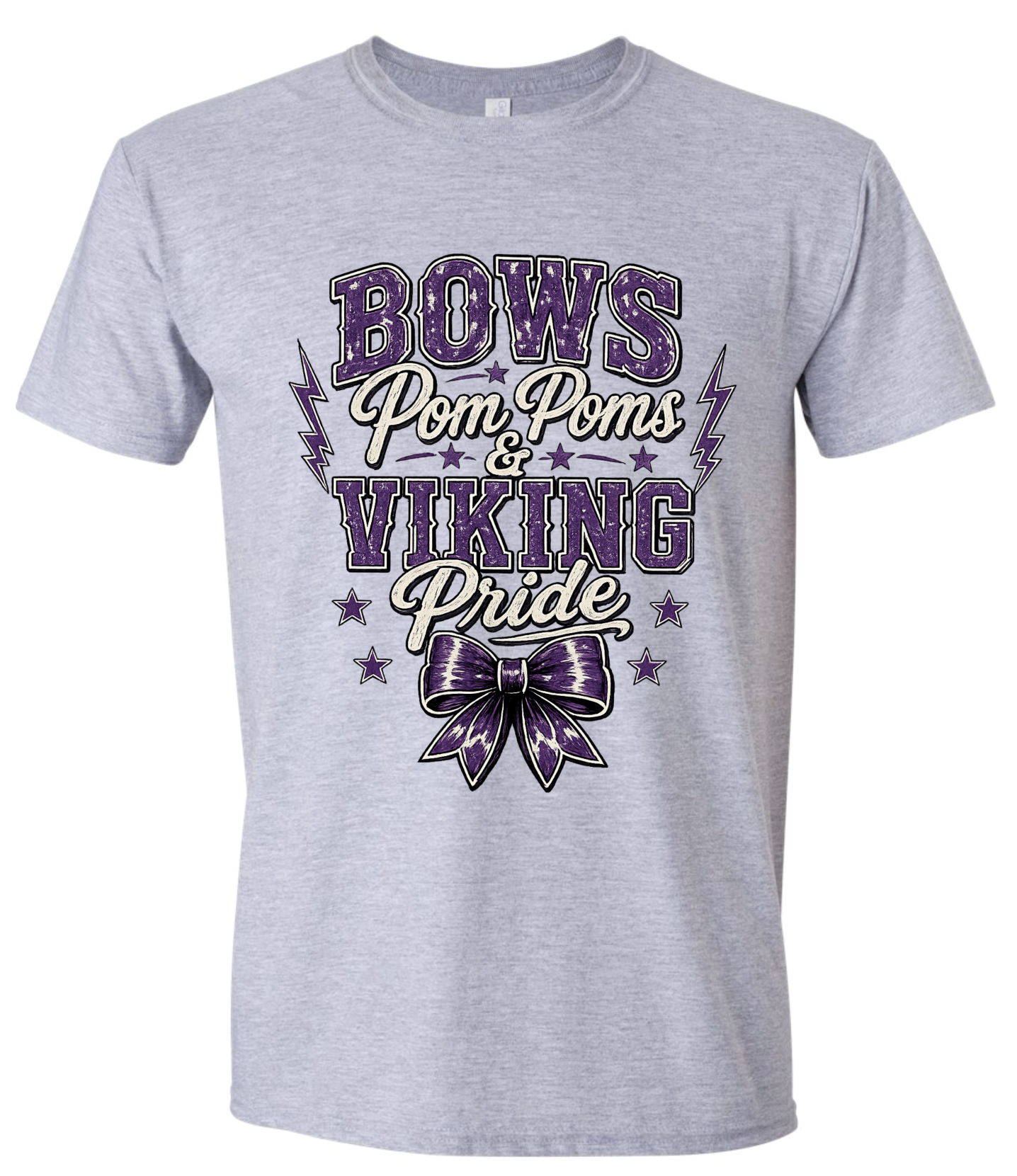 T-Shirt - Sport Grey - Bow & Pompoms