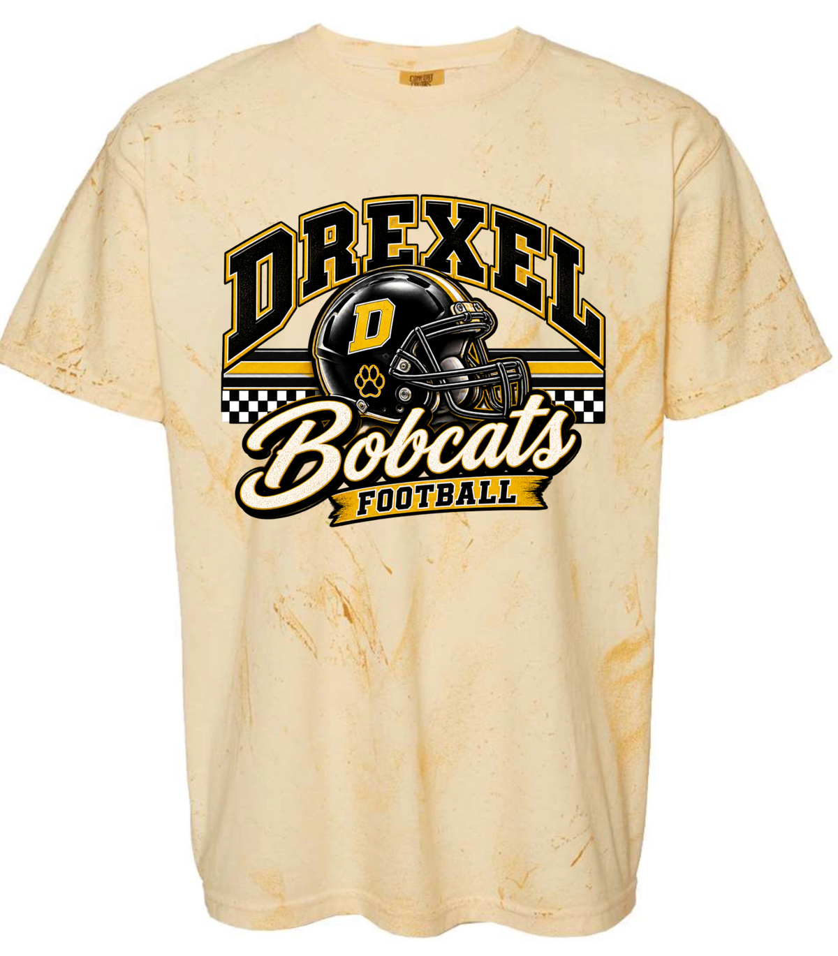 T-Shirt - Gold Smoke - Checkered Helmet