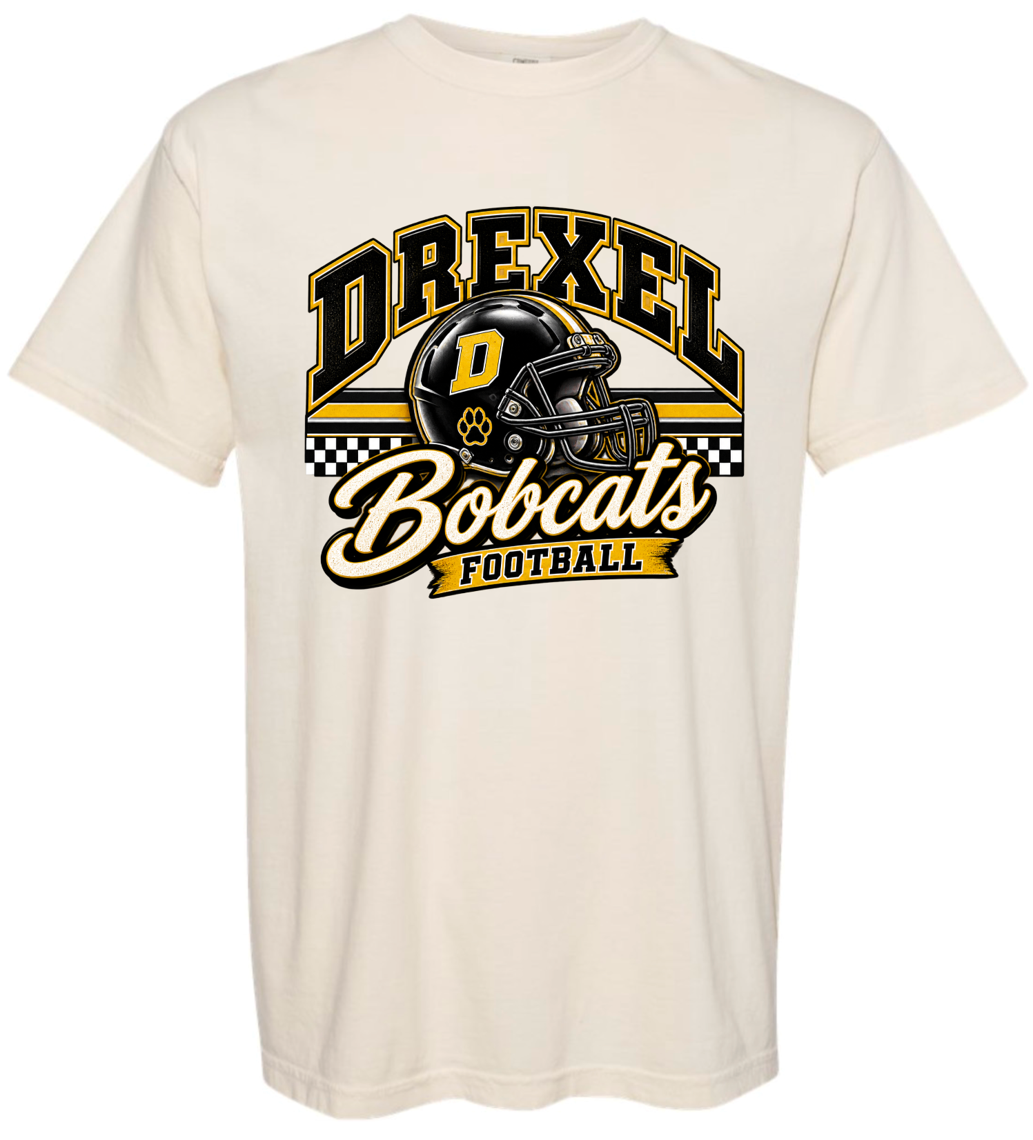 T-Shirt - Ivory - Checkered Helmet