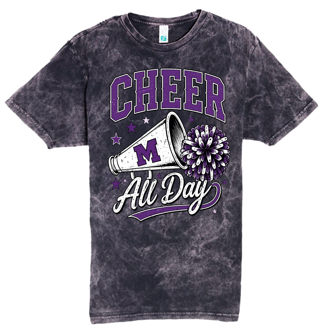 T-Shirt - Black Acid - Cheer All Day