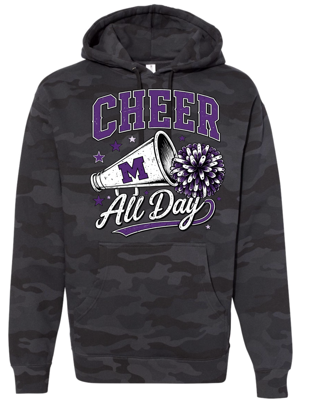 Hoodie - Black Camo - Cheer All Day