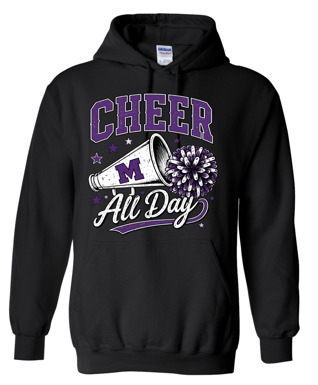 Hoodie - Black - Cheer All Day