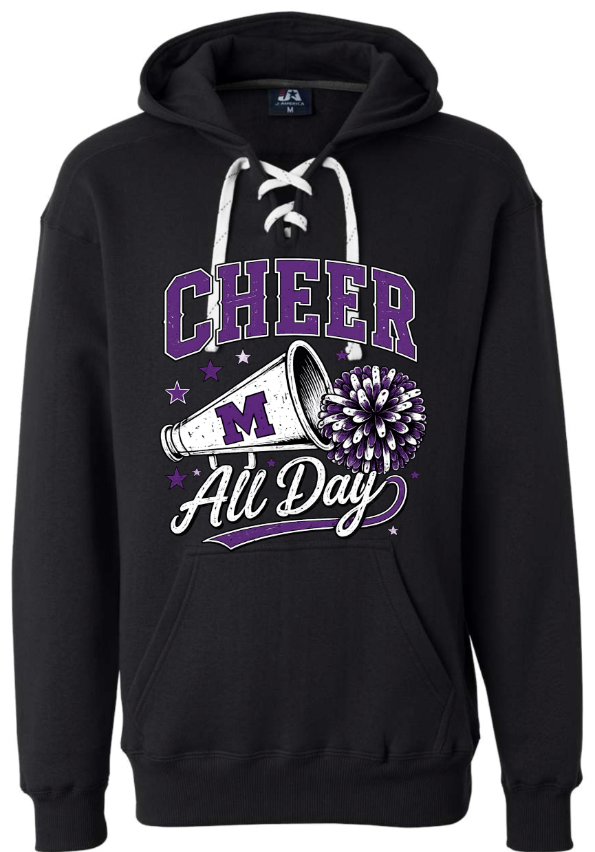 Hoodie lace - Black - Cheer All Day
