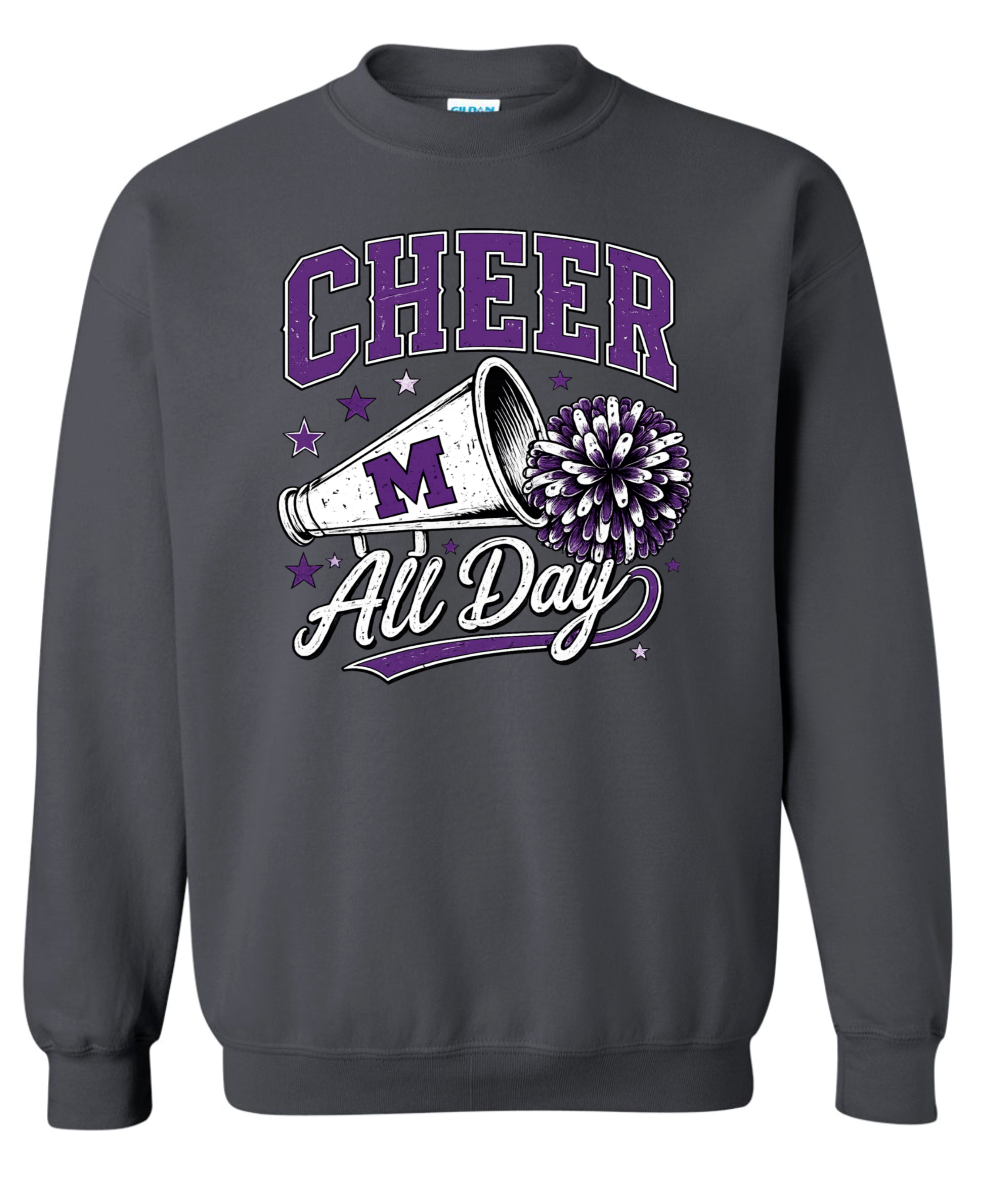 Crew Neck - Charcoal - Cheer All Day