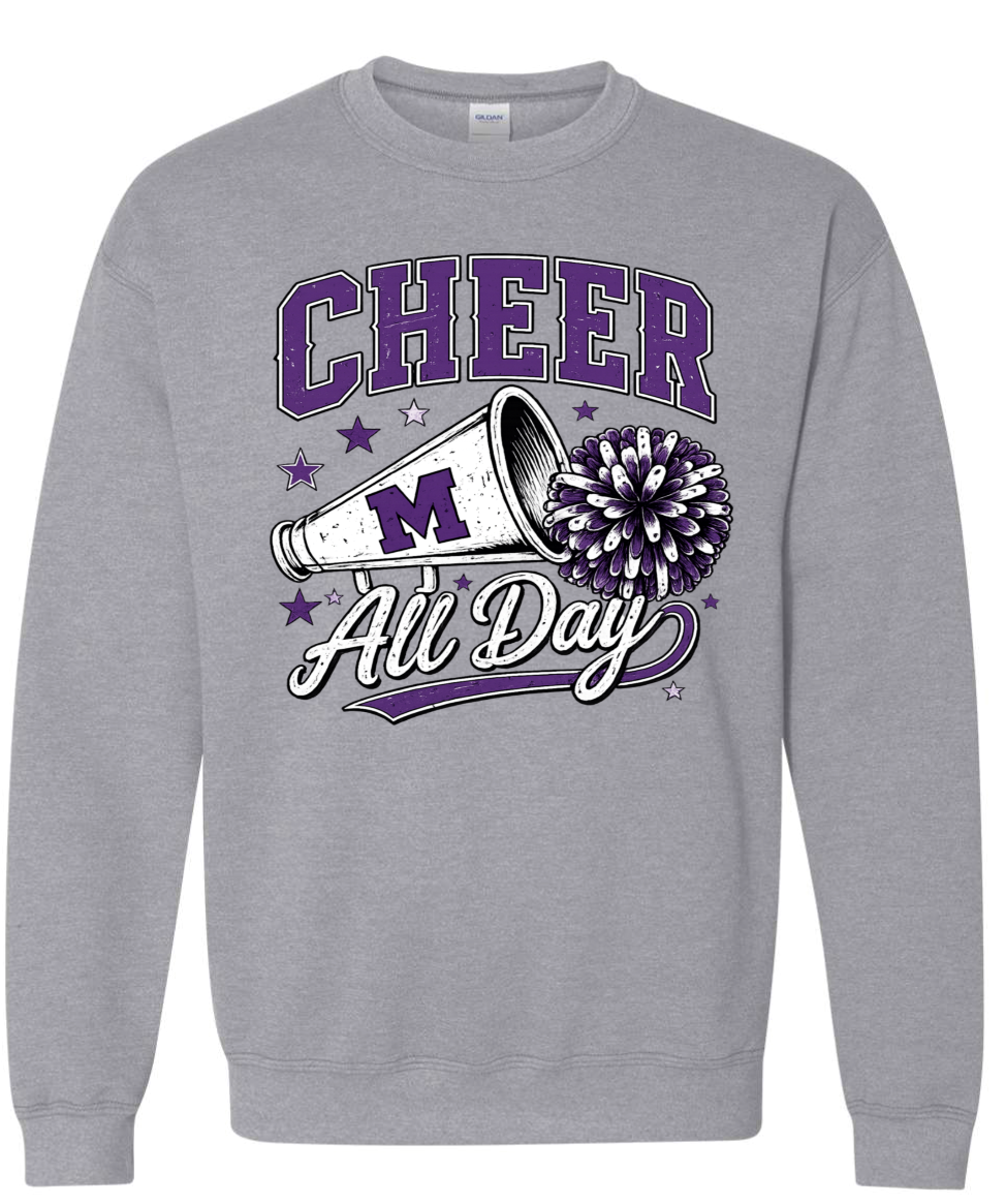Crew Neck - Sport Grey - Cheer All Day