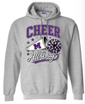 Hoodie - Sport Grey - Cheer All Day