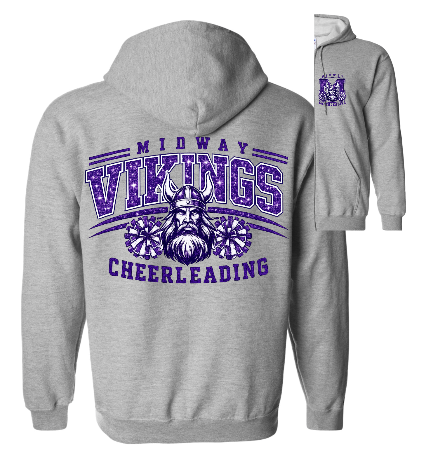 Zip-up Jacket - Sport Grey - Viking Oversized Cheer