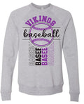 Crew Neck Grey Viking BB Vert Badge 20