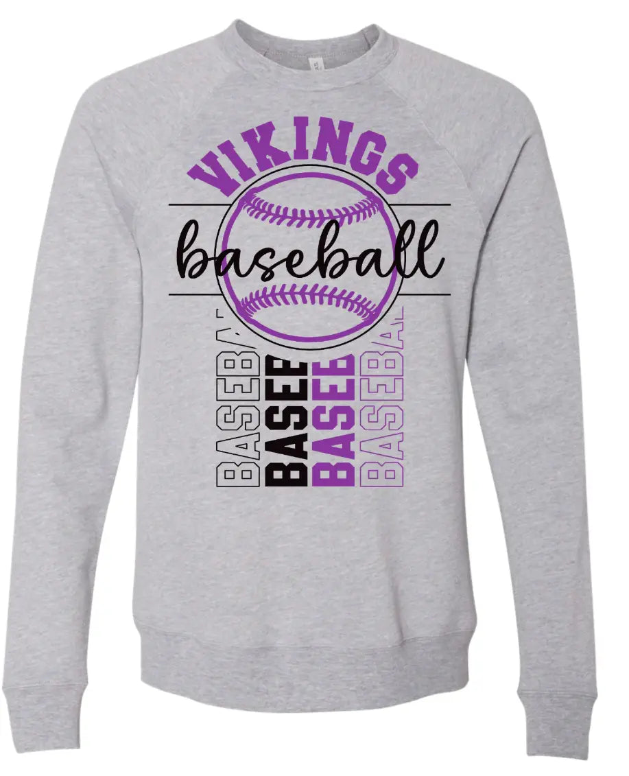 Crew Neck Grey Viking BB Vert Badge 20