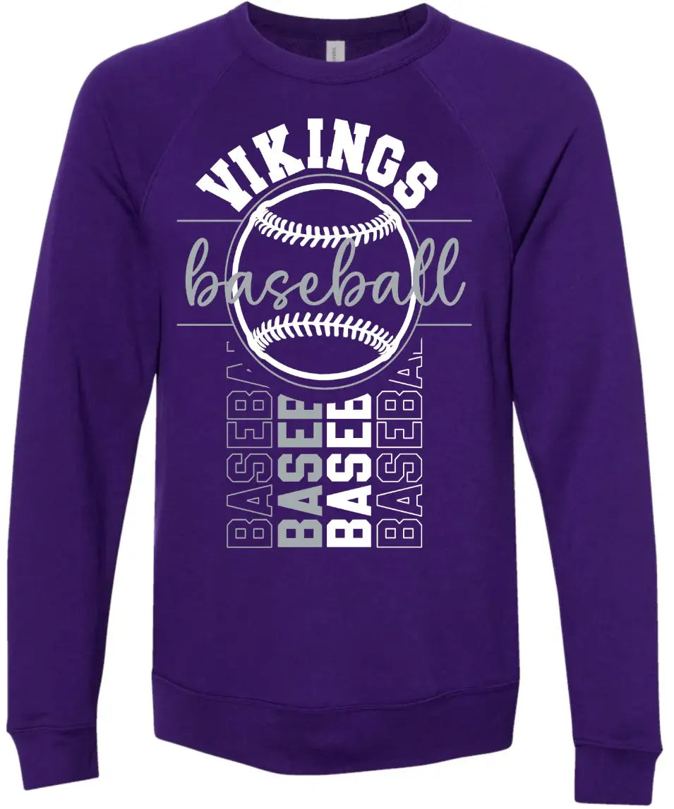 Crew Neck Purple Viking BB Vert Badge 5