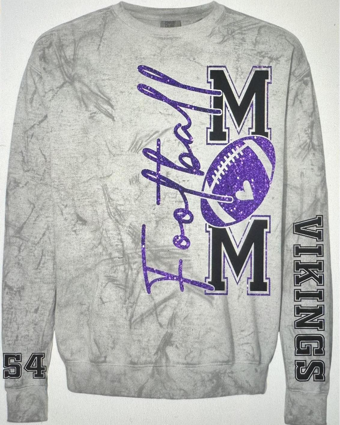 Crew Neck Smoke Football Mom