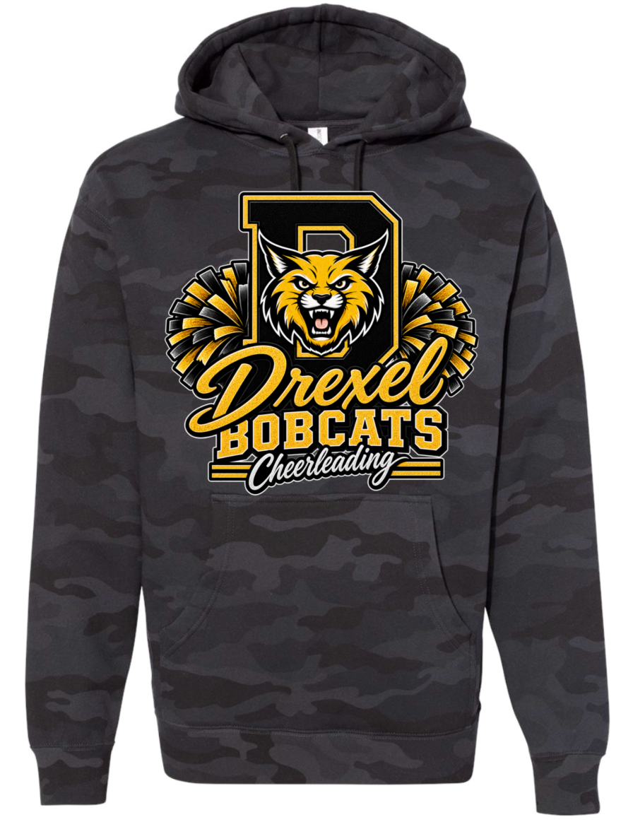 Hoodie - Black Camo - Grunge Bow