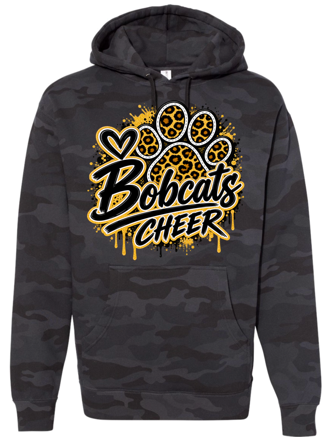 Hoodie - Black Camo - Drip Paw