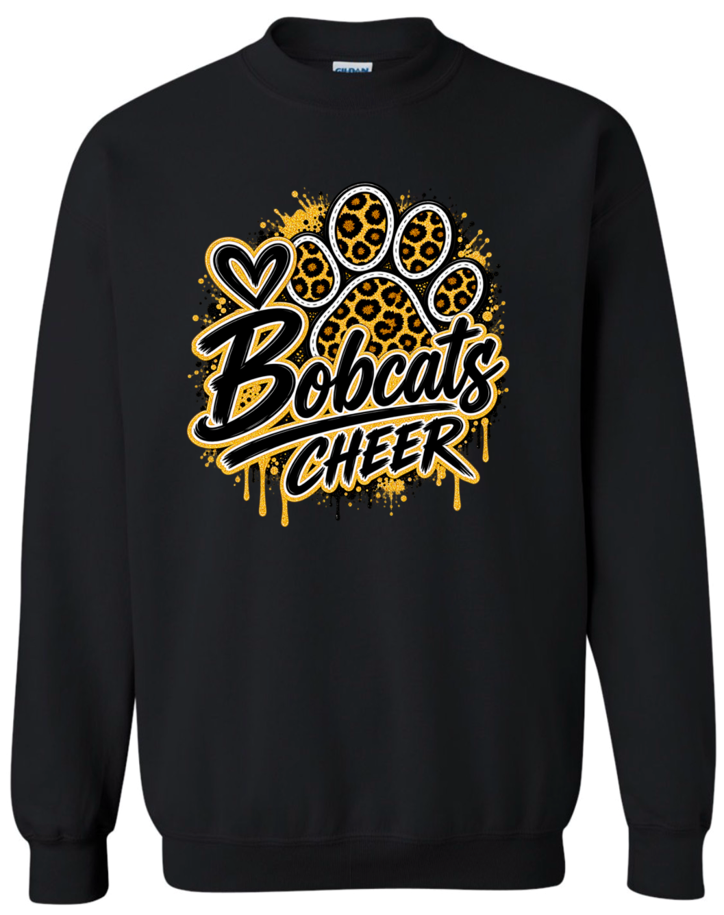 Crew Neck - Black - Drip Paw