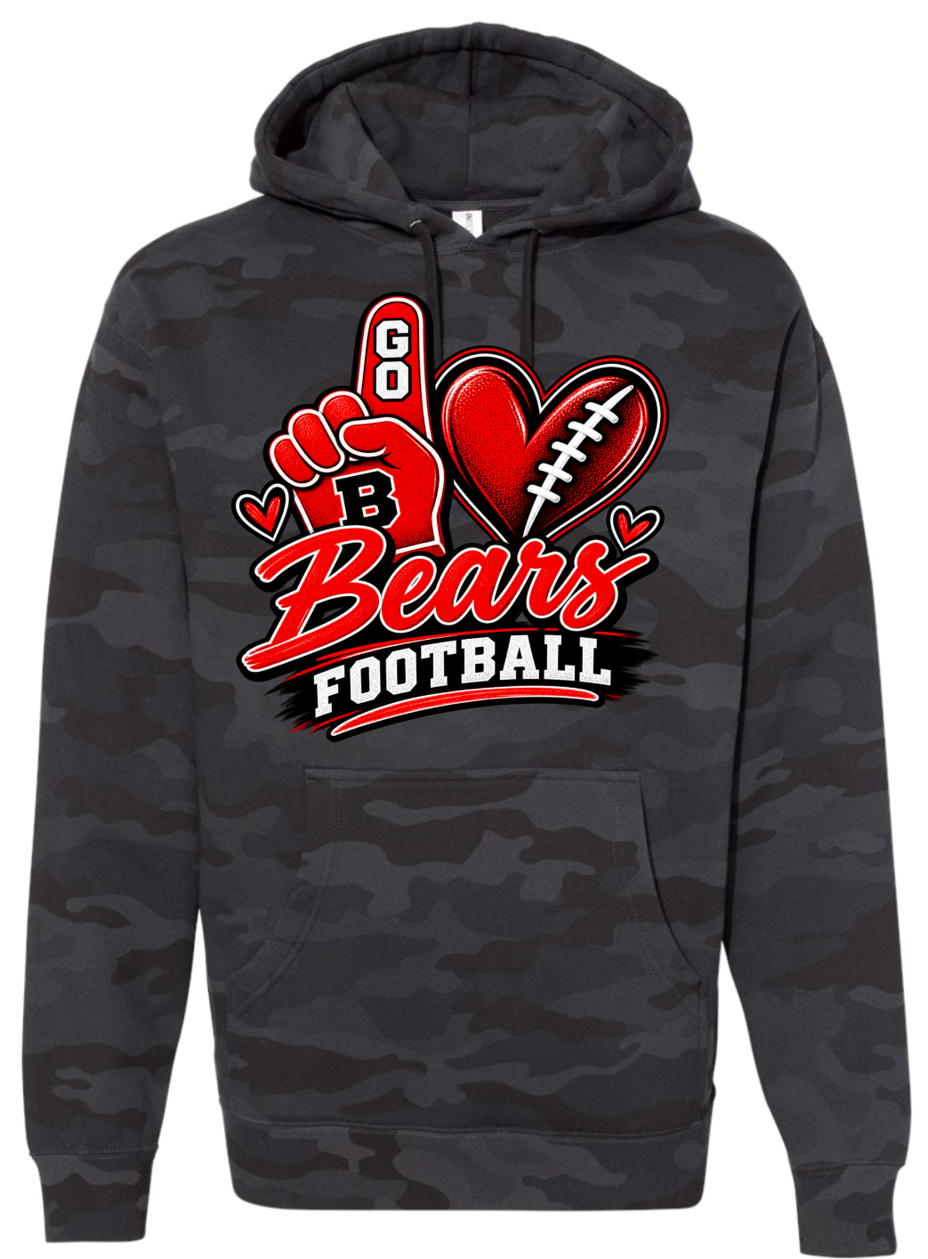 Hoodie - Black Camo - Foam