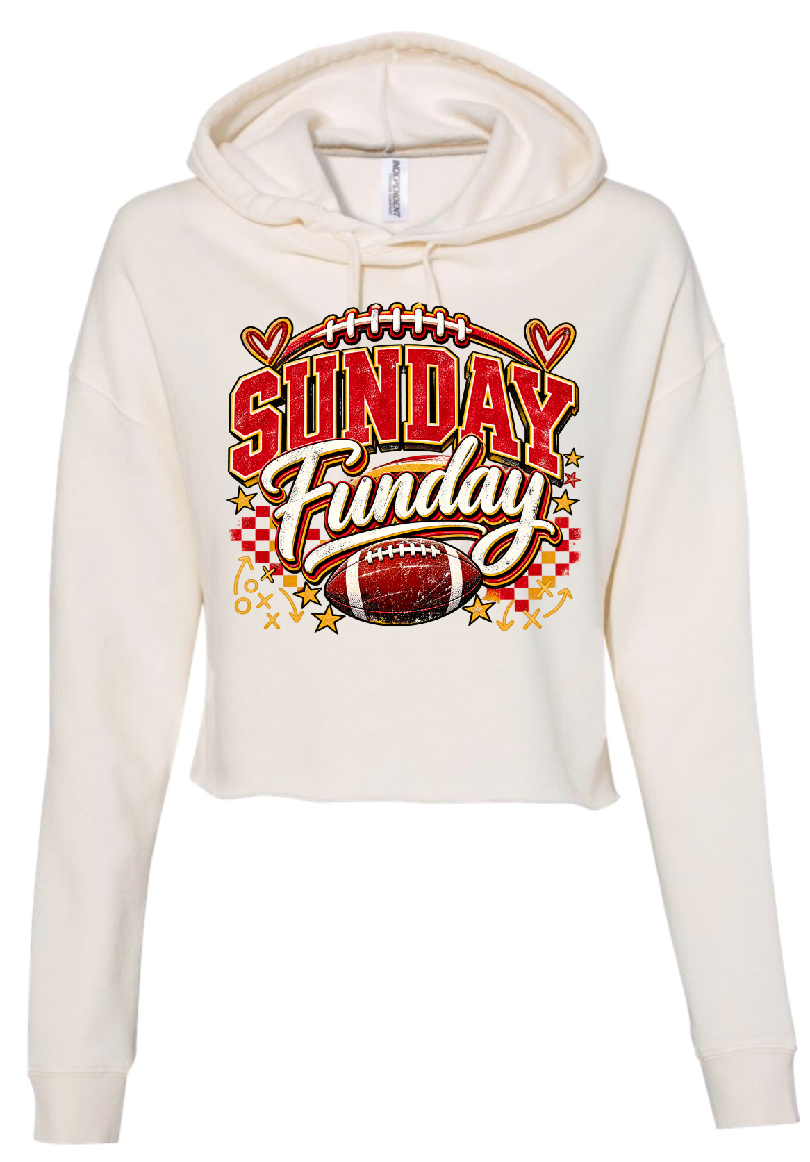 Crop Hoodie - Ivory - Sunday Funday