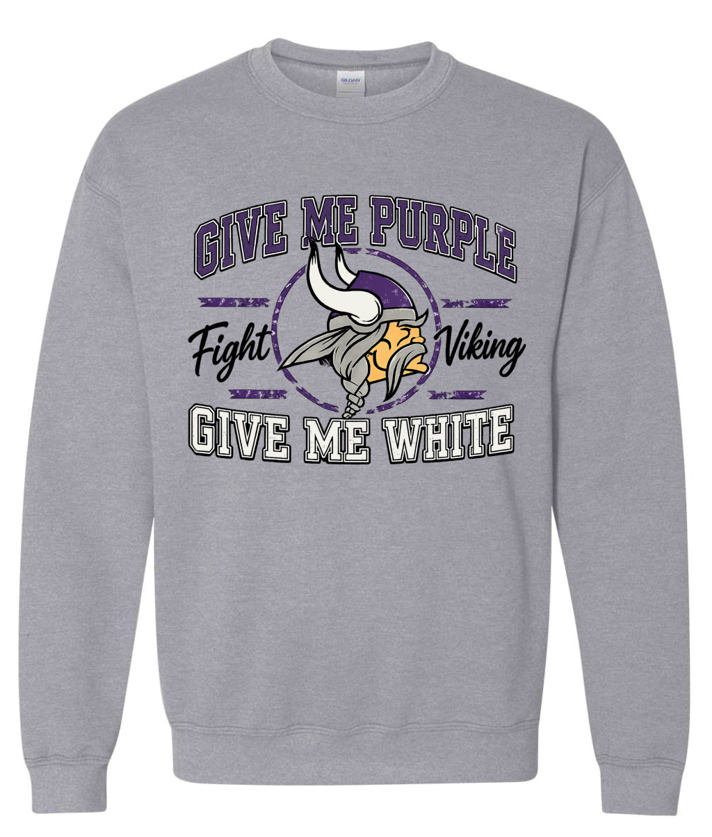Crew Neck - Sport Grey - Give Me Purple