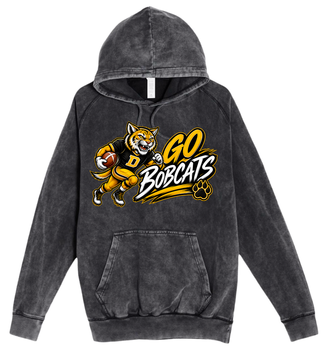 Hoodie - Charcoal Acid - Go Bobcats