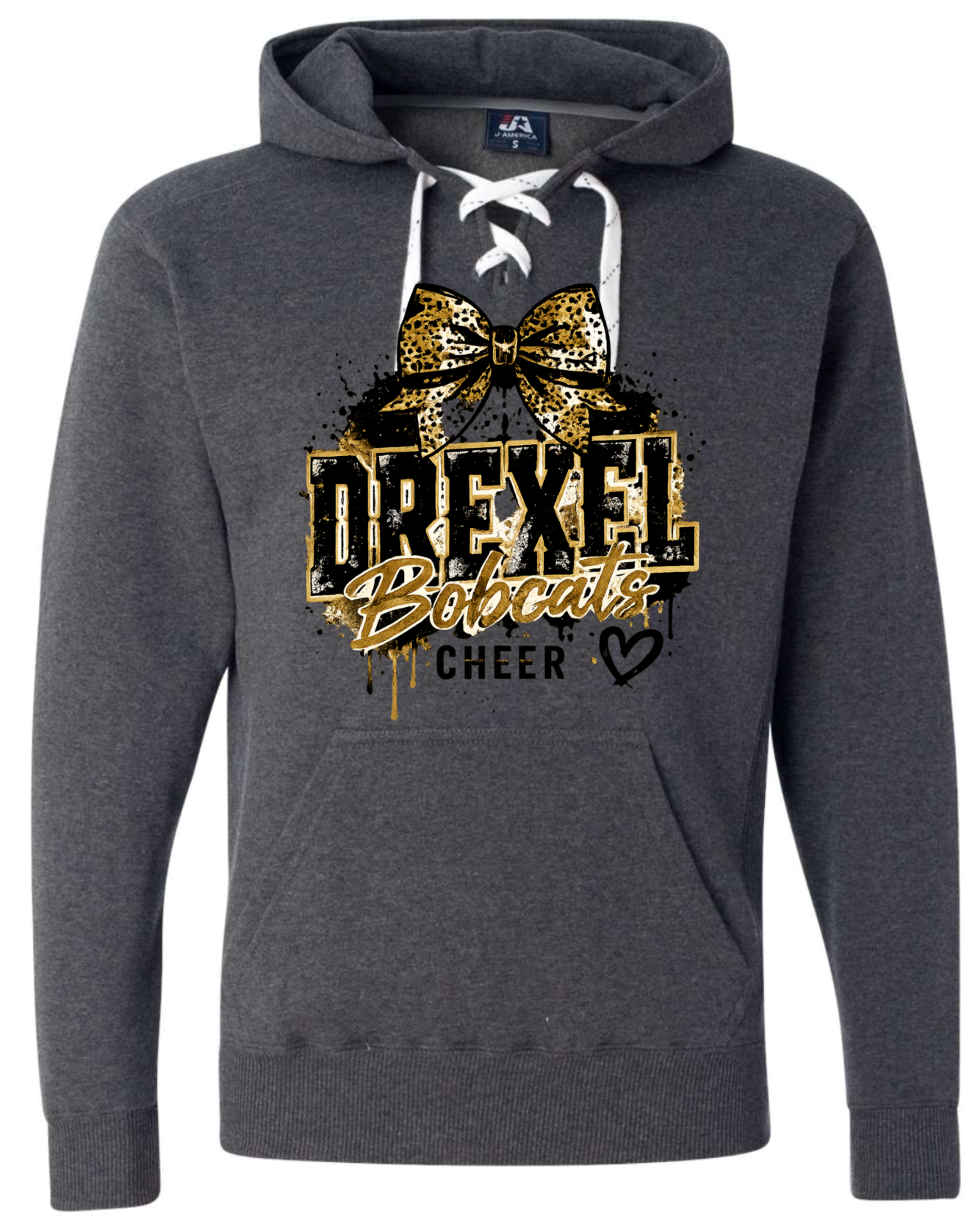 Hoodie lace - Charcoal - Grunge Bow