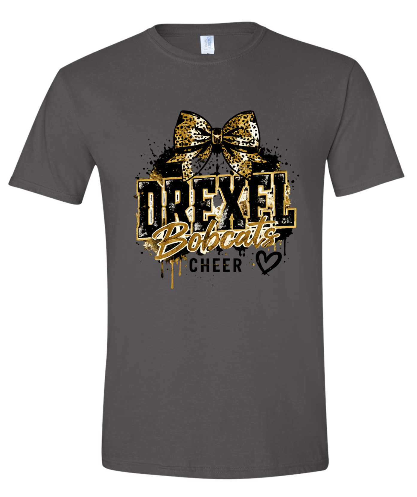 T-Shirt - Charcoal - Grunge Bow