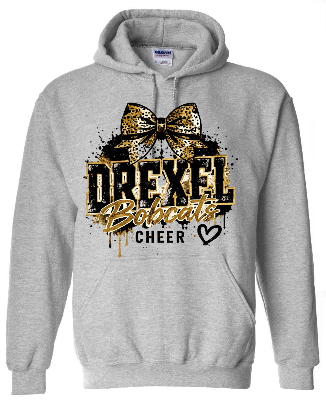Hoodie - Sport Grey - Grunge Bow