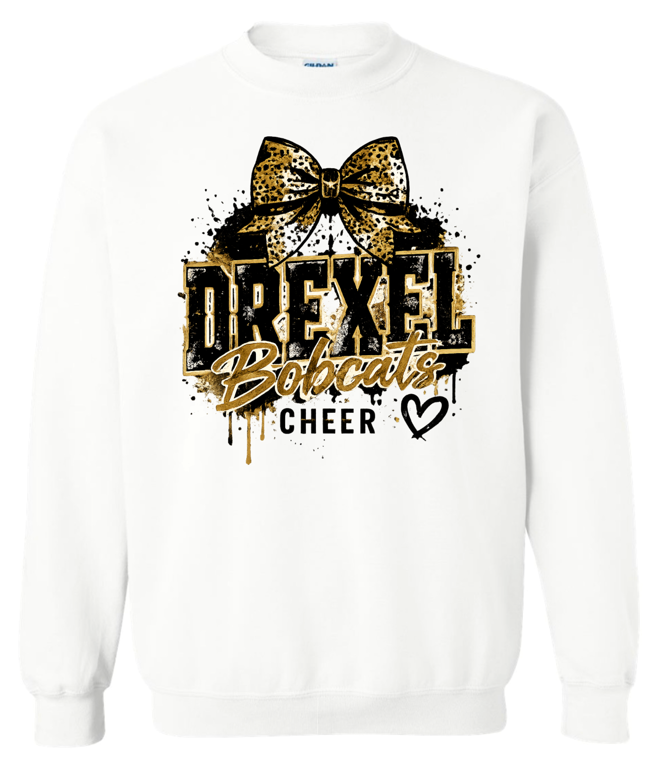 Crew Neck - White - Grunge Bow
