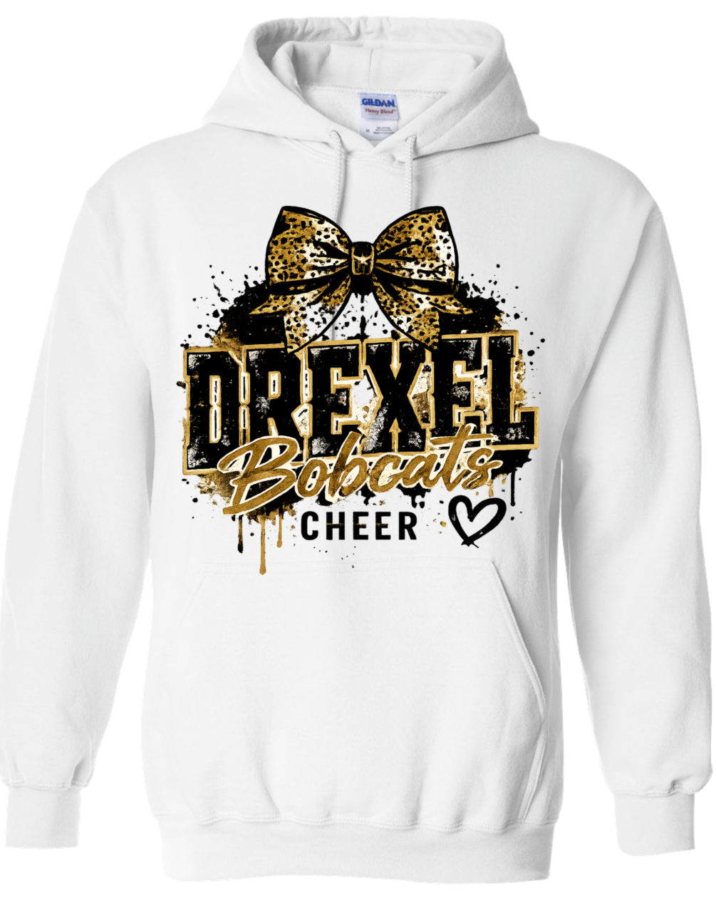 Hoodie - White - Grunge Bow