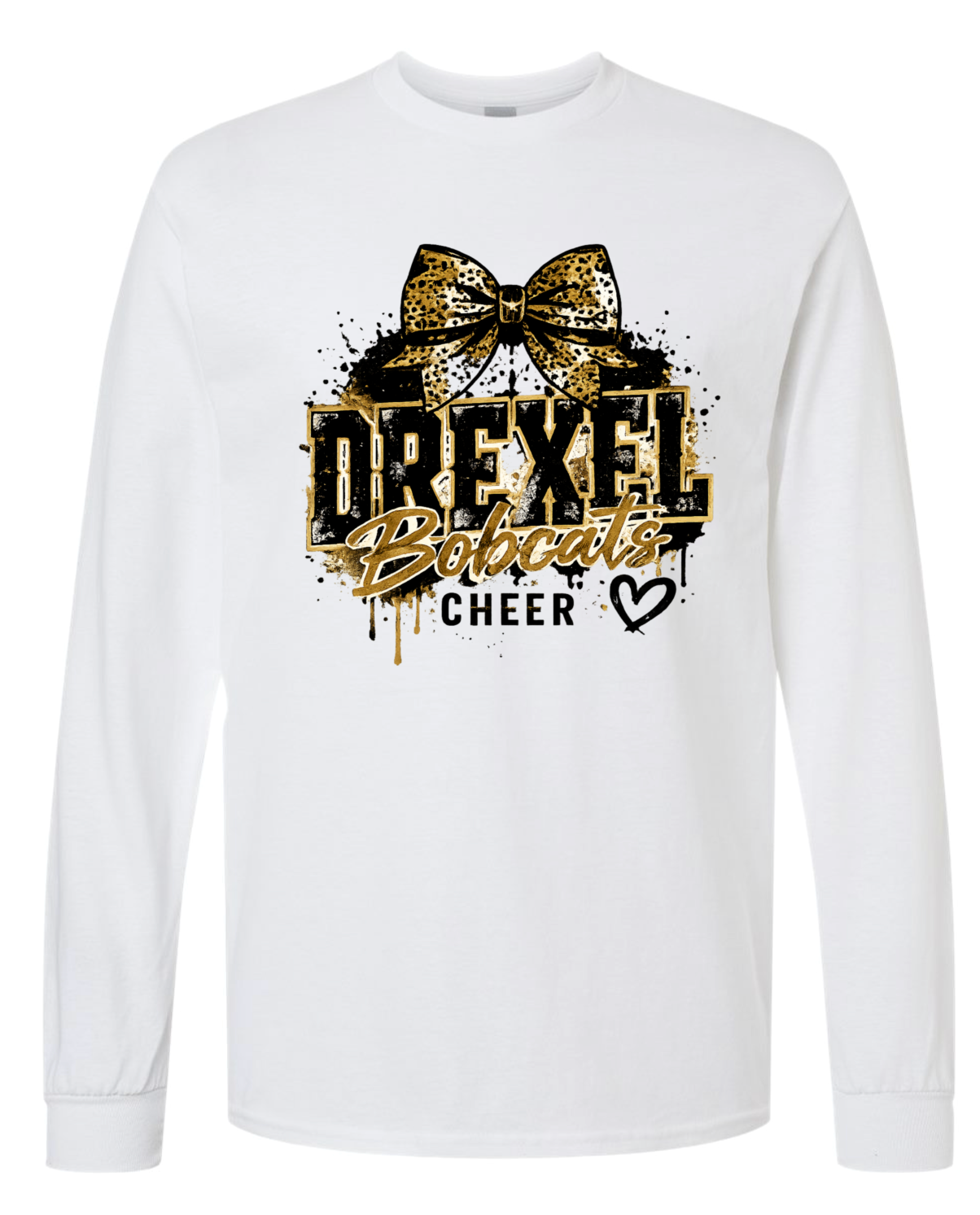 Long Sleeve - White - Grunge Bow
