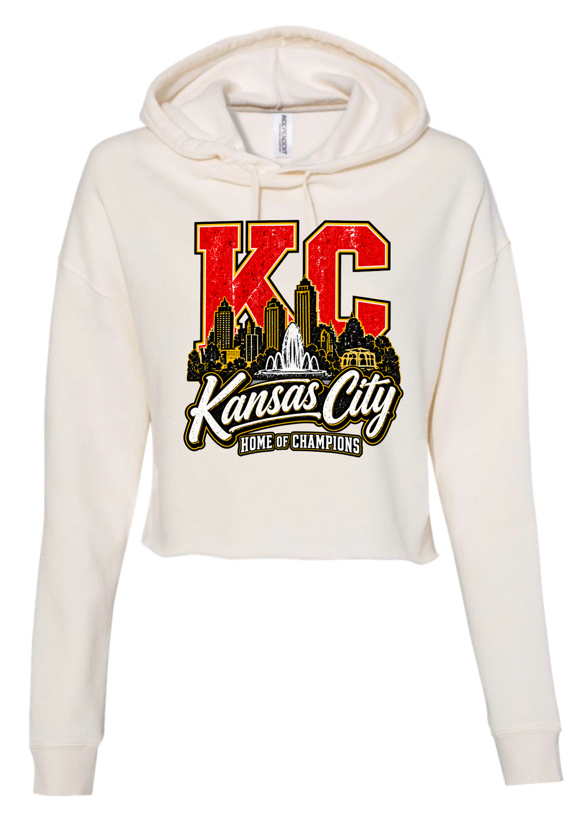 Crop Hoodie - Ivory - Home of Champions