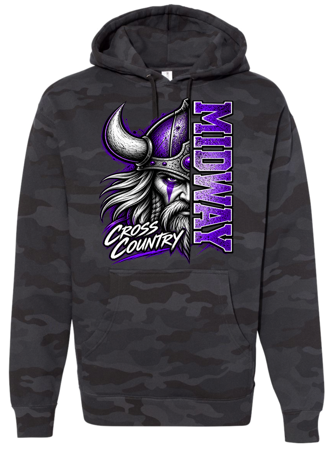 Hoodie - Black Camo - Half Viking