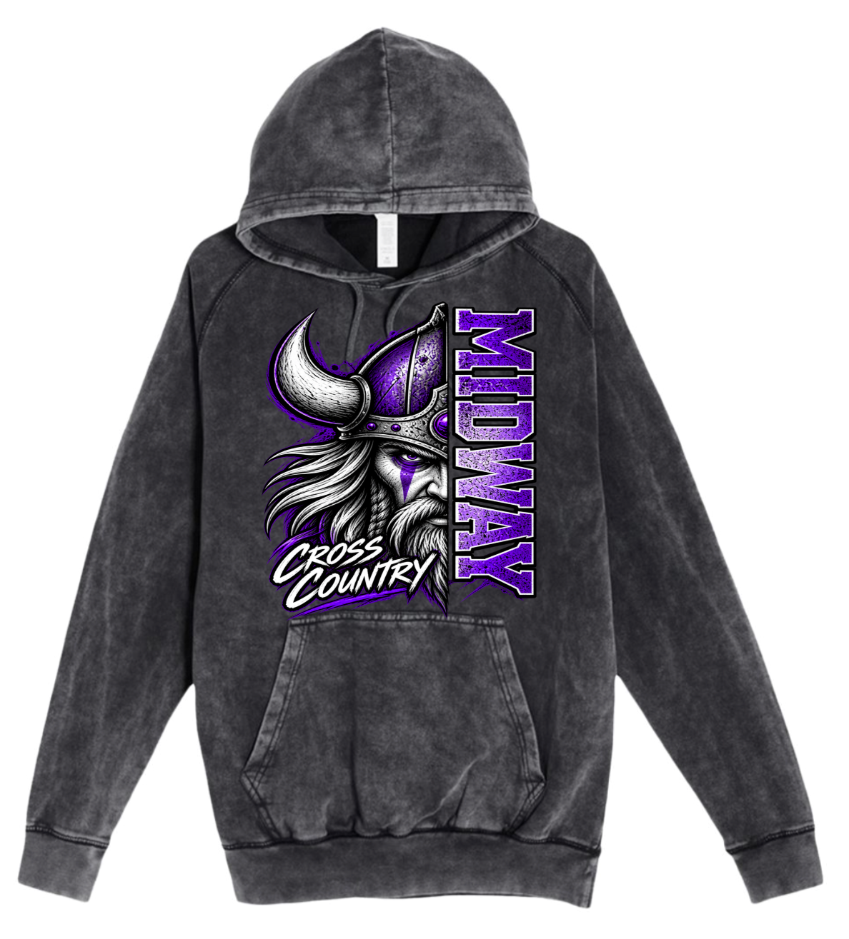 Hoodie - Charcoal Acid - Half Viking