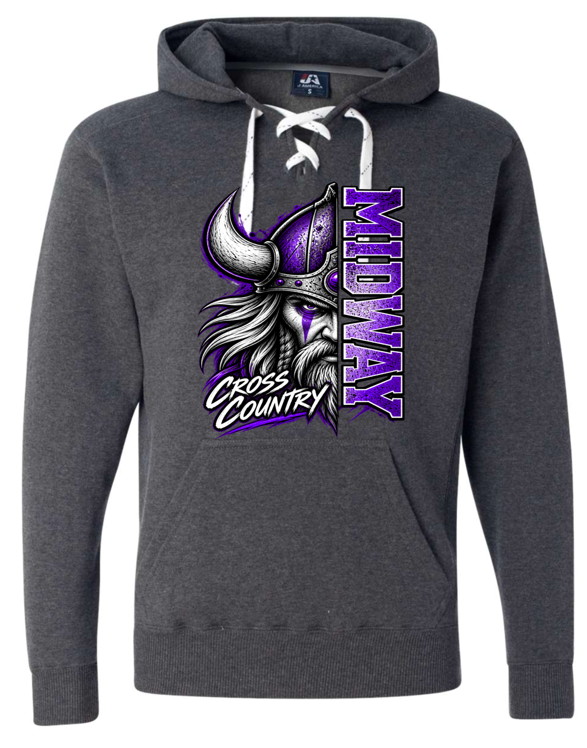 Hoodie lace - Charcoal - Half Viking