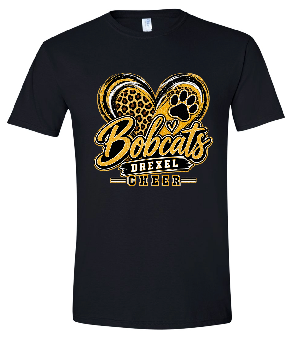 T-Shirt - Black - Cheer Heart