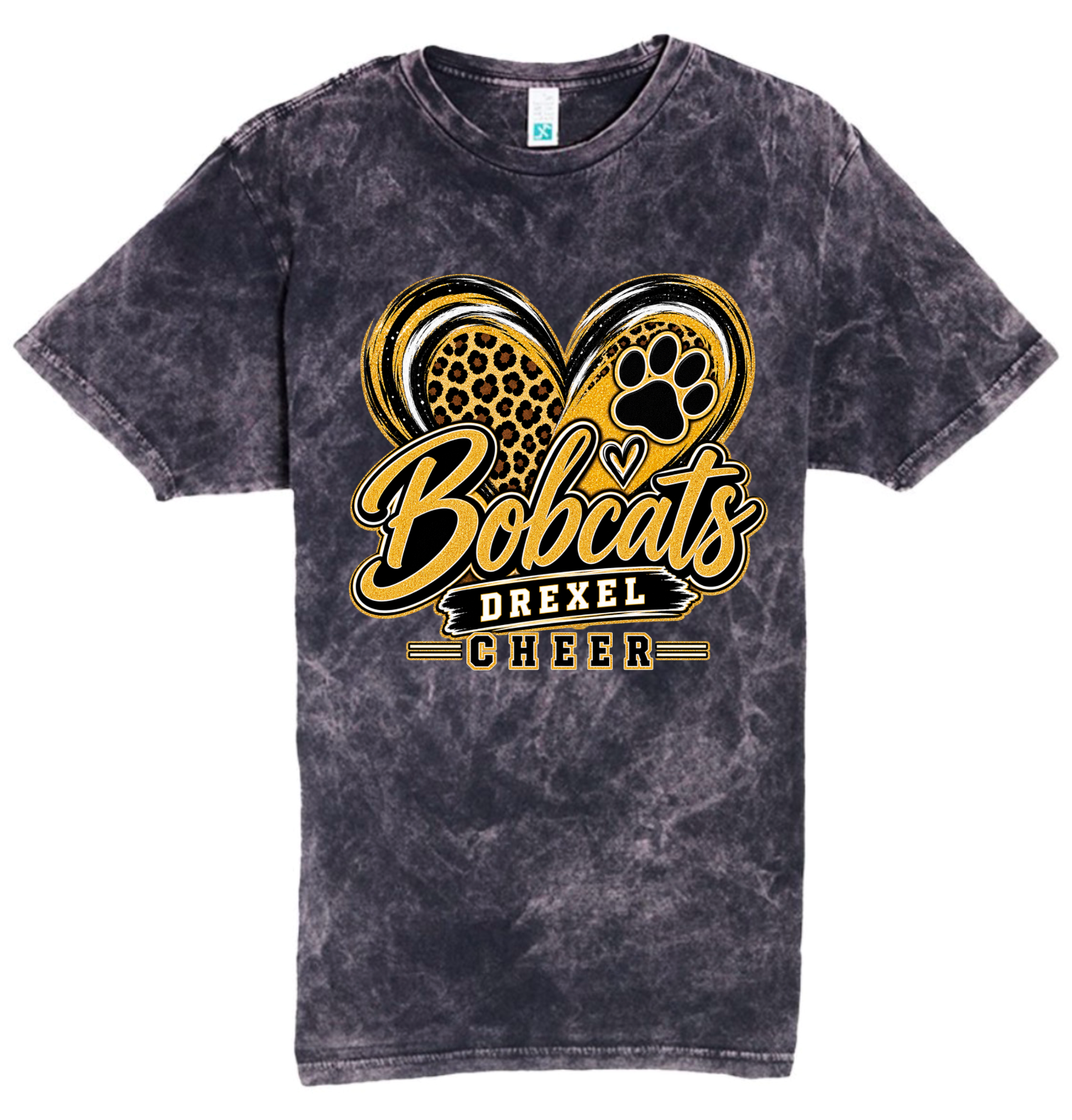 T-Shirt - Black Acid - Cheer Heart