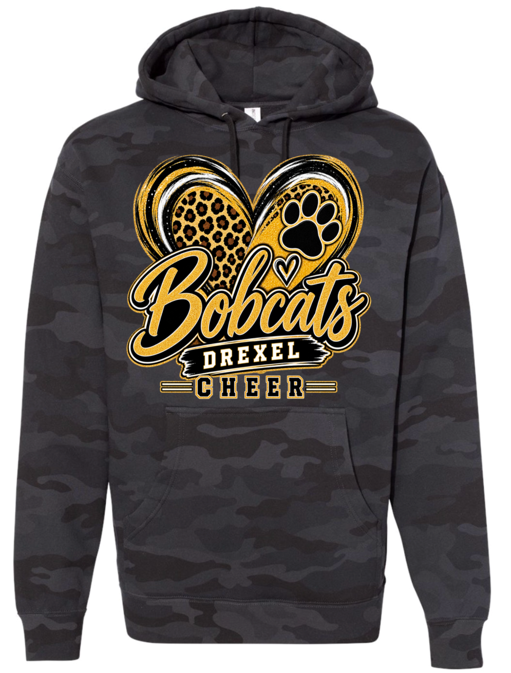 Hoodie - Black Camo - Cheer Heart