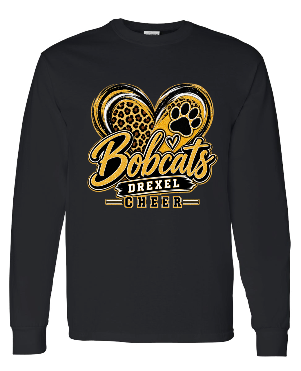 Long Sleeve - Black - Cheer Heart