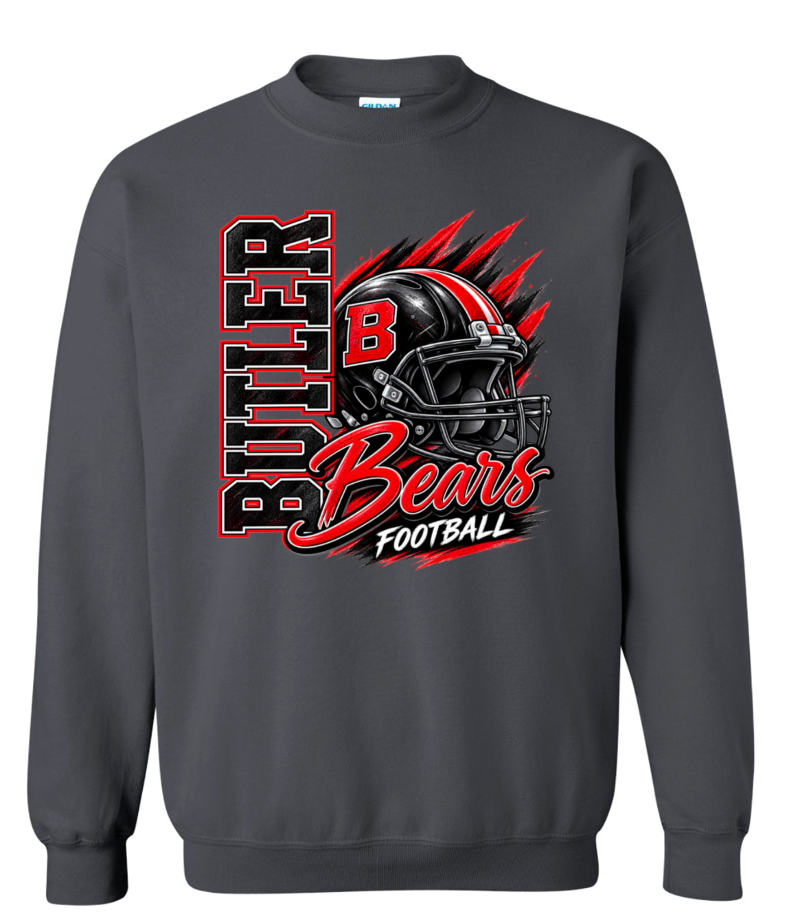 Crew Neck - Charcoal - Helmet Bears