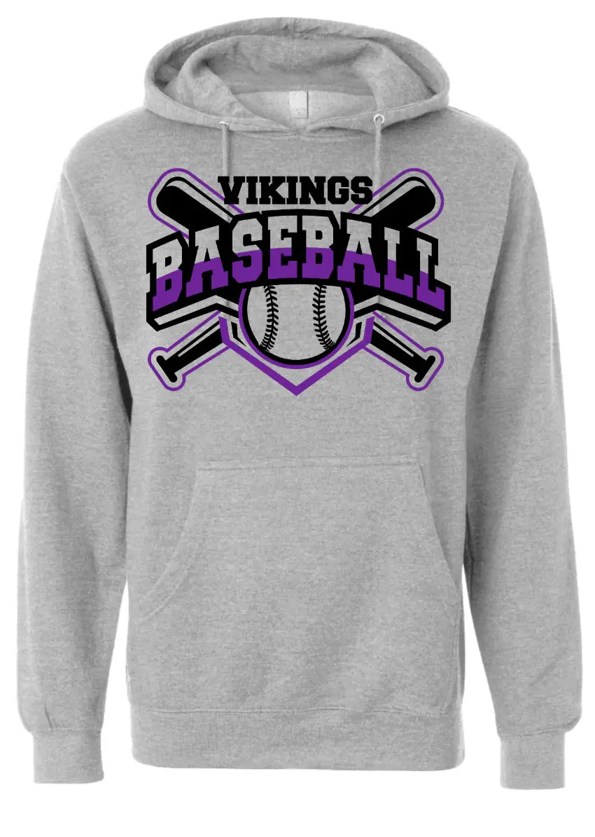 Hoodie Grey Cross Bat Viking 10