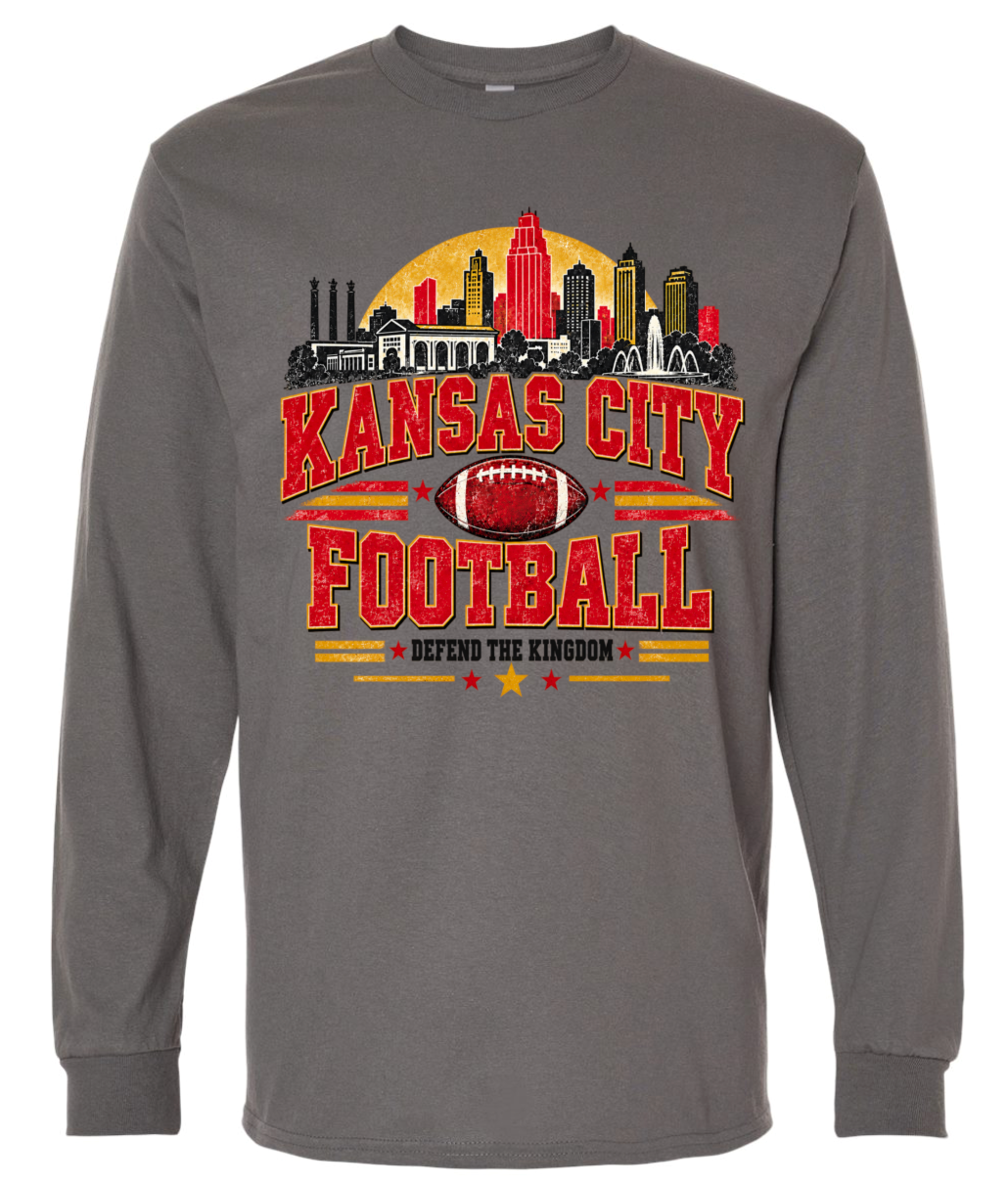 Long Sleeve - Charcoal - KC Football