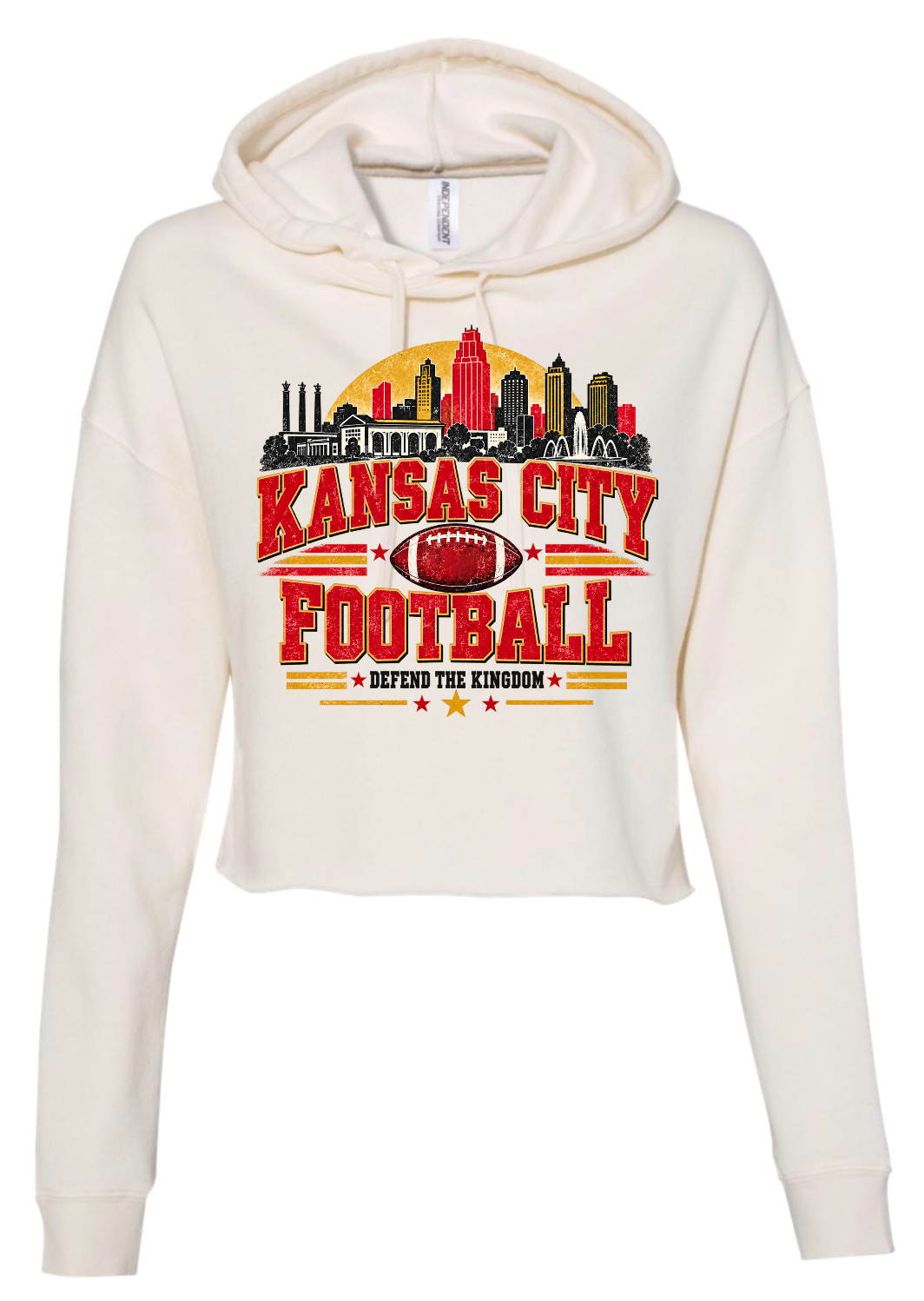 Crop Hoodie - Ivory - KC Football