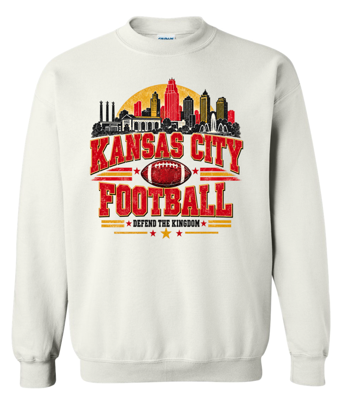 Crew Neck - White - KC Football